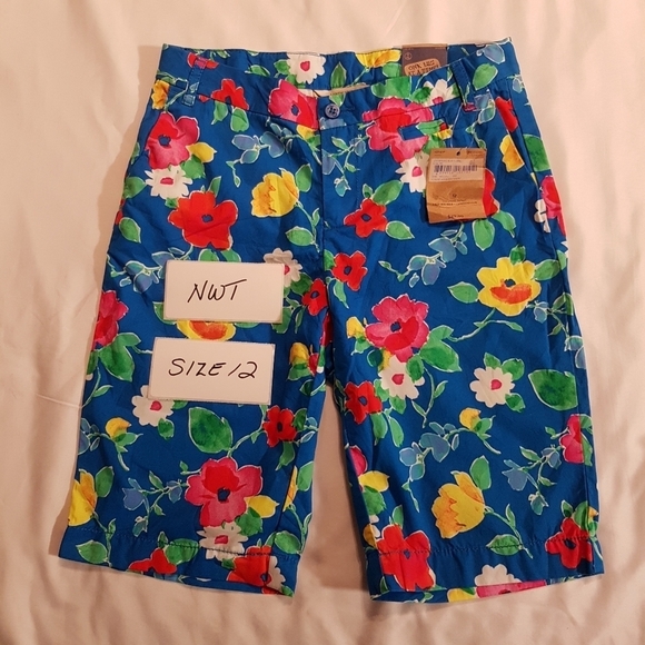 Lands' End girls size 12 flowered shorts - Picture 1 of 6